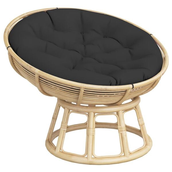 vidaXL Kringl&oacute;tt Sessa Svartur &Oslash; 100 x11 cm Oxfordefni