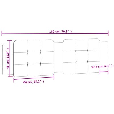 vidaXL Höfðagaflspúði Svartur 180 cm Gervileður