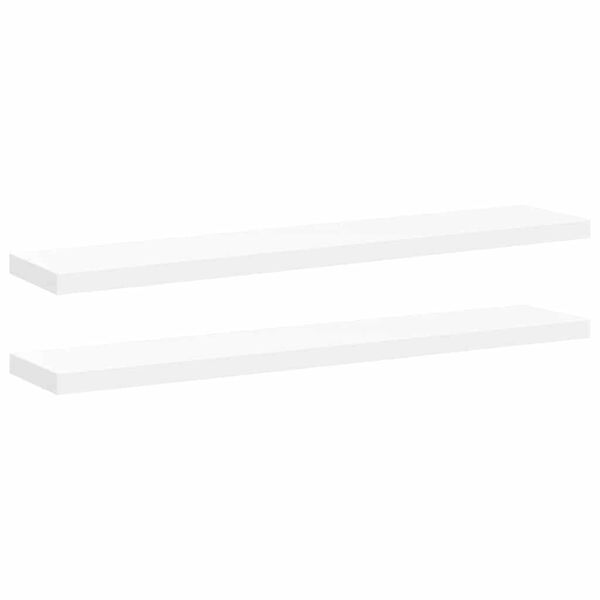 323821 vidaXL Floating Wall Shelves 2 pcs White 120x23,5x3,8 cm MDF