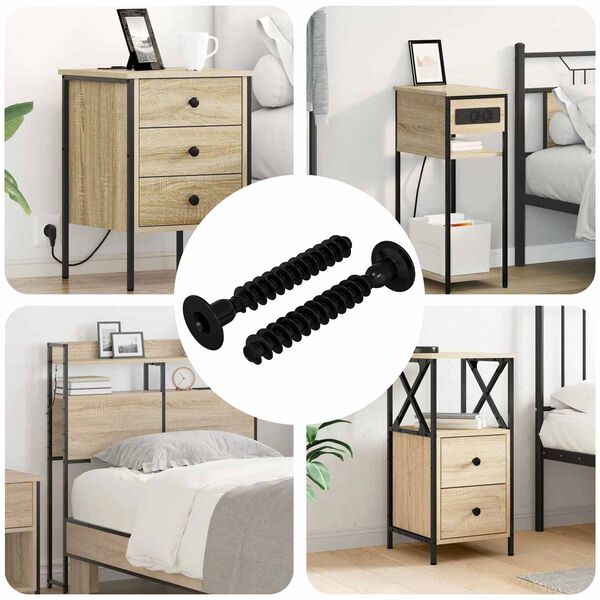 vidaXL Hylkisheftuskr&uacute;fa 2 pcs Svartur M5 x 40 mm J&aacute;rn