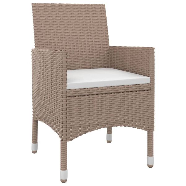 vidaXL 3 Hluta Gar&eth;sett me&eth; Sessum P&oacute;l&yacute;rattan og Gler