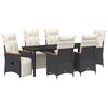 vidaXL Gar&eth;ur bor&eth;sett me&eth; p&uacute;&eth;i 7 pcs Svartur p&oacute;l&yacute;rattan