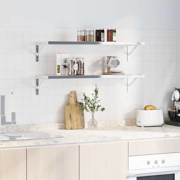 vidaXL Hillufestingar 4 stk 30x2,5x15,5 cm Silfurlita&eth; Ry&eth;fr&iacute;tt St&aacute;l