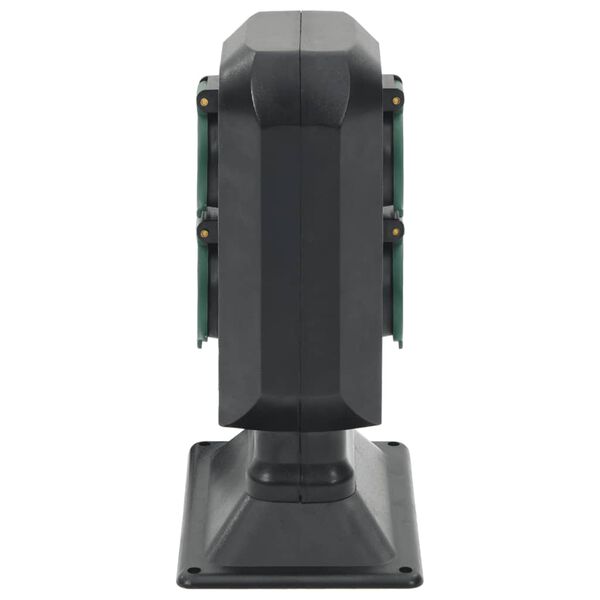 vidaXL Útiinnstunga með Flein 4-átta Svartur og Grænn 15,5x11x24 cm