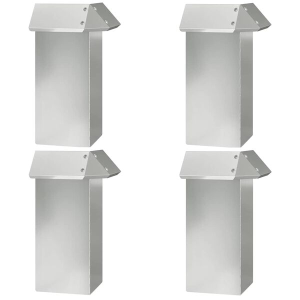 vidaXL Sniglafence 4 pcs Silfur 13,5 x 13,5 x 25 cm Galvaniserad st&aacute;l
