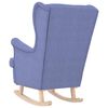 vidaXL Rocking Chair gallabuxur Bláar 74x90x102 cm Efni