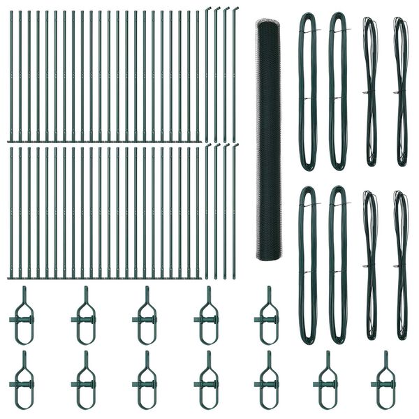 vidaXL Gir&eth;ingarp&oacute;stur Gr&aelig;nn 100 x 1,4 m (25 mm net) St&aacute;l og PVC