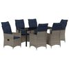 vidaXL Bor&eth; og st&oacute;laflokkur me&eth; p&uacute;&eth;i 7 pcs Gr&aacute;r PE rattan