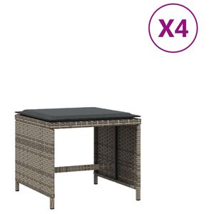 vidaXL Gar&eth;kollar Me&eth; Sessum 4 stk. 40x40x35 cm P&oacute;l&yacute;rattan Gr&aacute;r