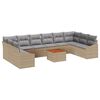 vidaXL Gar&eth;s&oacute;fa sett me&eth; geymslu 11 pcs Beige og lj&oacute;sgr&aacute;r p&oacute;l&yacute;rattan