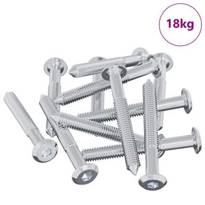 vidaXL Skr&uacute;fa 1800 pcs Silfur M6 x 50 mm St&aacute;l