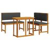vidaXL Gar&eth; Bistro Set 3 pcs Br&uacute;nn Hrein akas&iacute;utr&eacute;