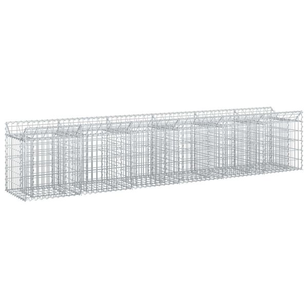 vidaXL Gabion h&aelig;kka&eth; r&uacute;m 2 pcs Silfur 300 x 50 x 60 cm