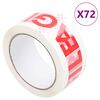 vidaXL P&ouml;kkunarl&iacute;mband 72 stk FRAGILE &Aacute;prentun Hv&iacute;tt 48 mm x 66 m