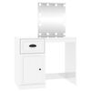 vidaXL Snyrtibor&eth; me&eth; LED H&aacute;glans Hv&iacute;tt 90x50x132,5 cm Samsettur Vi&eth;ur