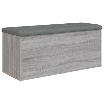 vidaXL Geymslubekkur Grár Sonoma 102x42x45 cm Samsettur Viður