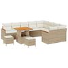 vidaXL Gar&eth;s&oacute;fa sett me&eth; p&uacute;&eth;i 12 pcs Drapplita&eth;ur Poly Rattan