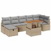 vidaXL Gar&eth;s&oacute;fa sett me&eth; p&uacute;&eth;i 8 pcs Drapplita&eth;ur p&oacute;l&yacute;rattan