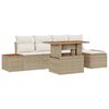 vidaXL Gar&eth;ur bor&eth;sett me&eth; p&uacute;&eth;i 6 pcs Beige og krem