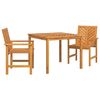 vidaXL Gar&eth;ur bor&eth;sett 3 pcs Br&uacute;nn Hrein akas&iacute;utr&eacute;
