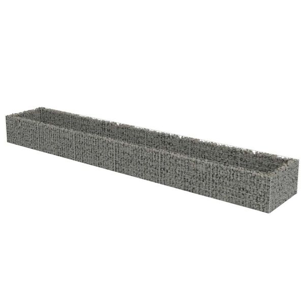 vidaXL Gabion Grj&oacute;tkassi Upph&aelig;kka&eth; Bl&oacute;maker S&iacute;nkh&uacute;&eth;a&eth; st&aacute;l 540x90x50cm
