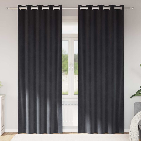 vidaXL Myrkratj&ouml;ld 2 pcs D&ouml;kk gr&aacute; 140 x 245 cm Flauel