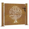 vidaXL Gar&eth;hli&eth; 100x75 cm &uacute;r corten st&aacute;li me&eth; tr&eacute;h&ouml;nnun