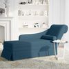 vidaXL Chaise Lounge me&eth; bolster og h&aelig;gri armp&uacute;&eth;a Blue Velvet