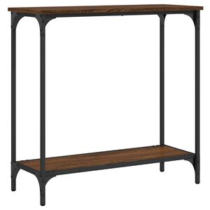 vidaXL Veggbor&eth; Br&uacute;nn Eikarlitur 75x30,5x75 cm Samsettur Vi&eth;ur