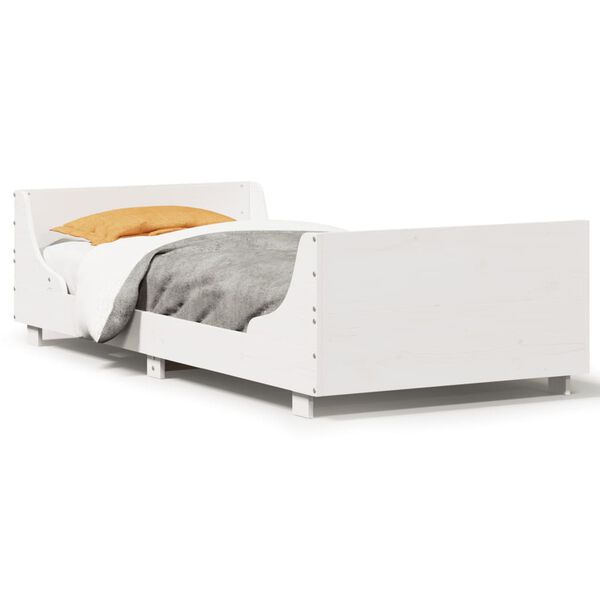 vidaXL R&uacute;mgrind &aacute;n D&yacute;nu Hv&iacute;t 100x200 cm Gegnheil Fura