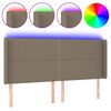 vidaXL LED h&ouml;fu&eth;gafl M&oacute;gr&aacute;tt 203x16x118/128 cm Efni