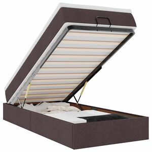 vidaXL Ottoman R&uacute;mgrind me&eth; d&yacute;nu D&ouml;kkbr&uacute;nt 80x200 cm Efni