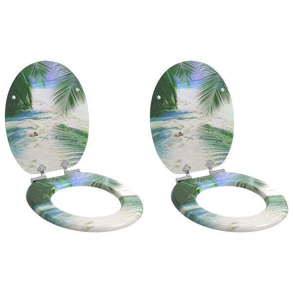 vidaXL WC sete 2 pcs Gr&aelig;nn 44 x 38 cm MDF bor&eth;