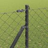 vidaXL Girðingarpóstur Grár 10 x 1,6 m (60 x 60 mm net) Stál og PVC