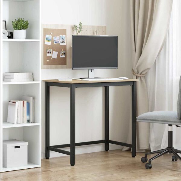 vidaXL bor&eth; Sonoma Eik 100 x 50 x 76,5 cm Vinnslutr&eacute; og st&aacute;li