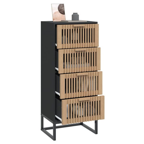 vidaXL Skenkur Svartur 40x30x95 cm Samsettur Viður