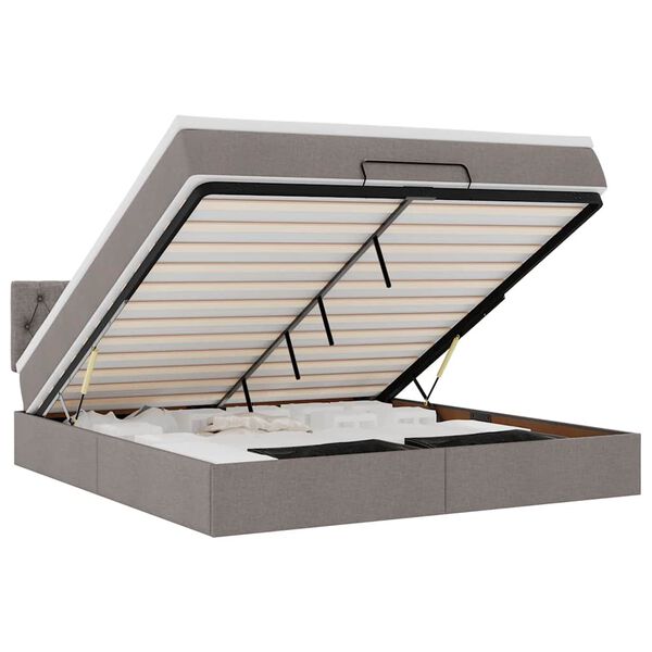 vidaXL Ottoman r&uacute;m me&eth; d&yacute;nu Taupe 180x200 cm Efni