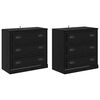 vidaXL Hli&eth;arbor&eth; me&eth; sk&uacute;ffu 2 pcs Svartur Eik 70 x 35,5 x 67,5 cm