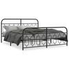 vidaXL R&uacute;mgrind &uacute;r M&aacute;lmi me&eth; H&ouml;fu&eth;gafli & F&oacute;tagafli Sv&ouml;rt 183x213 cm
