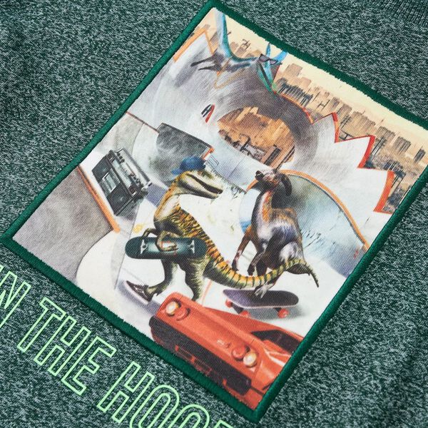 Barnabolur me&eth; S&iacute;&eth;um Ermum D&ouml;kkgr&aelig;nn Blanda&eth;ur 140