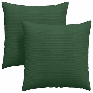 vidaXL S&oacute;fap&uacute;&eth;ar 2 pcs D&ouml;kkgr&aelig;n 80 x 80 cm Korduroy efni