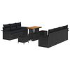 vidaXL Gar&eth;s&oacute;fa sett me&eth; p&uacute;&eth;i 10 pcs Svartur p&oacute;l&yacute;rattan