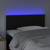 vidaXL LED Höfðagafl 90x5x78/88 cm Svart Leðurlíki