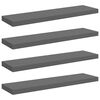 vidaXL Vegghengdar Hillur 4 stk. H&aacute;glans Gr&aacute;ar 90x23,5x3,8 cm MDF