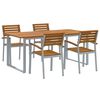 vidaXL Gar&eth;ur bor&eth;sett 5 pcs Gr&aacute;r Hrein akas&iacute;utr&eacute;