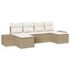 vidaXL Gar&eth;s&oacute;fa sett me&eth; p&uacute;&eth;i 4 pcs Beige og krem p&oacute;l&yacute;rattan