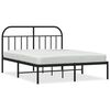 vidaXL R&uacute;mgrind &uacute;r M&aacute;lmi &aacute;n D&yacute;nu me&eth; H&ouml;f&eth;agafli Sv&ouml;rt 140x190 cm