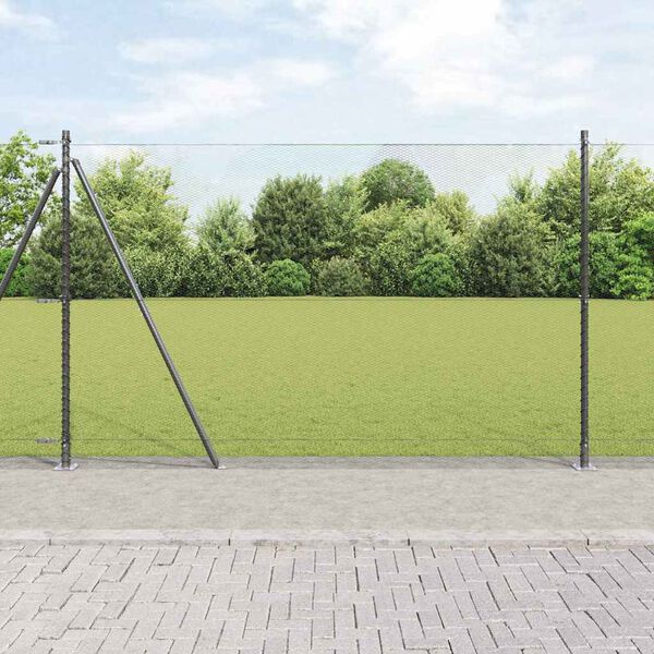 vidaXL Gir&eth;ingarp&oacute;stur Gr&aacute;r 10 x 1,5 m (13 mm net) St&aacute;l og PVC