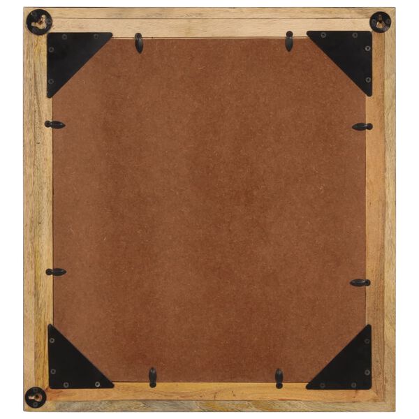 vidaXL Ba&eth;herbergisspegill 55x1x60 cm Gler og Gegnheill Mang&oacute;vi&eth;ur