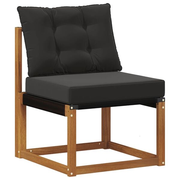 vidaXL &Uacute;ti s&oacute;fasett me&eth; p&uacute;&eth;i 6 pcs N&aacute;tt&uacute;rulegur og svartur